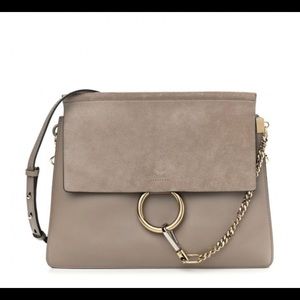 COPY - Chloé Faye Grey/ Taupe Suede and Leather Shoulder Bag